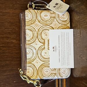 Coach Audrey Op Brown Swirl Small Wristlet